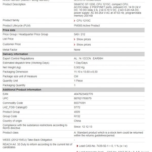Etiqueta Personalizada, Garantía de 1 Año, Automatización de Máquinas, PLC, 6ES7215-1BG40-0XB0 - Product Image 4