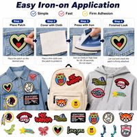 En gros, Patchs brodés thermocollants et à coudre mignons, motifs dessin animé Hibou, Dinosaure, Arc-en-ciel, Étoile, Cœur, Chat