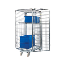 Conteneur à roulettes multi-niveaux en fil métallique robuste de 500 kg avec verrouillage par bouton pour les opérations de distribution en gros