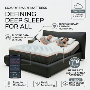 Matelas électrique intelligent personnalisé OEM, zéro gravité, anti-ronflement, surveillance de la santé, moteur silencieux pour chambre et soins à domicile - Product Image 4
