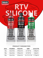 Mastic d'étanchéité en silicone RTV 100% silicone gris noir bleu rouge blanc pour usage automobile et de transport, adhésif