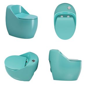 Asiento de inodoro de Color verde alargado Diseño de caracoles Montado en el piso Inodoros verdes Artículos sanitarios Inodoro de baño de cerámica - Product Image 2