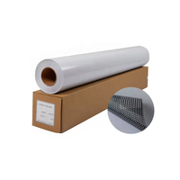 Film de fenêtre auto-adhésif permanent en vinyle perforé blanc LETOP, imprimé à sens unique, pour la confidentialité, en PVC et papier