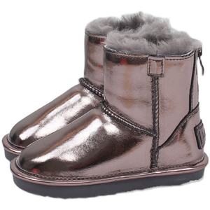 Bottes de neige unisexes pour bébé en <span class=keywords><strong>cuir</strong></span> véritable respirant et imperméable, avec fermeture éclair arrière, design antidérapant épaissi, pour l'hiver - Product Image 5