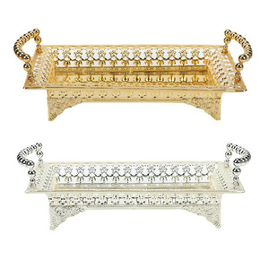 Ornamenti nordici di lusso in metallo tavolo da tè creativo vassoio di frutta casa Hotel matrimonio piatto da pranzo in <span class=keywords><strong>lega</strong></span> di zinco - Product Image 1