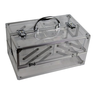 Fashion Makeup Train <strong>Case</strong> with Aluminum &amp; Acrylic Glue Tray for Eyelashes &amp; Maquiagem Stylish <strong>Make</strong> <strong>up</strong> <strong>Cases</strong> - Product Image 4