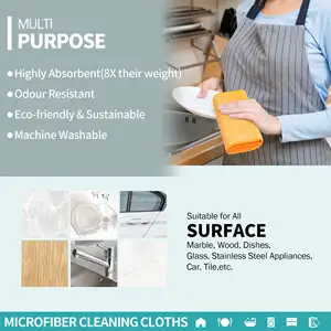 अनुकूलित माइक्रोफाइबर सफाई कपड़े धोने योग्य साफ तौलिए पुन: प्रयोज्य धोने योग्य कपड़ा तौलिया रसोई कार माइक्रोफाइबर तौलिए