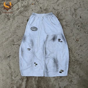 Custom <b>Retro</b> Acid Wash Hooded <b>Tracksuit</b> Set Camouflage Hood Baggy Straight Wide-leg Sports Pants Set 100% Cotton Men <b>Tracksuit</b> - Product Image 3