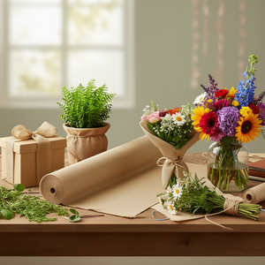 Rouleau de tissu en toile de jute 40 po x 75 pi, matériau artisanal naturel pour emballer les plantes et les projets de bricolage, style classique - Product Image 2