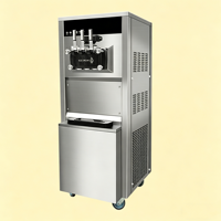 Machine à glace molle de comptoir en acier inoxydable, portable, avec 3 leviers