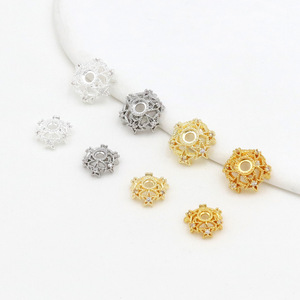 ทองแดงเคลือบทองและเงิน 14k ที่มีความคงทนของสีสูง ประดับด้วยเพทายแบบไมโครเซ็ต และดาวห้าแฉกประดับเพชรเต็มดวงแบบ DIY - Product Image 1