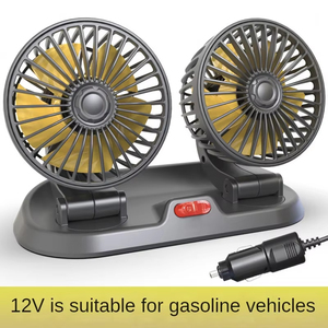 360. Car <b>Fan</b> USB/12V/24V Multi-function Double-<b>head</b> 2-speed Adjustable Silent Car <b>Fan</b> Temporary Parking Card Car <b>Fan</b> - Product Image 4