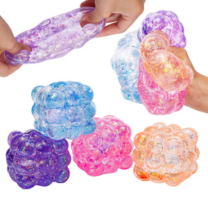 Glitter Cube Maltose Squishy Toy Transparent <b>Magic</b> Cube Squeeze Ball Slow Rebound Sensory Fidget Toy for Stress Relief Wholesale - Product Image 2