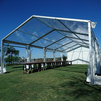 Grande tente professionnelle en verre d'aluminium pour événement 20X20 Tente extérieure robuste en verre pour chapiteau de mariage