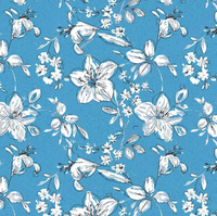 Tela Crepé de Poliéster Koshibo Chifón Africana, Nuevo Diseño de Prendas con Estampado Floral 3D, Estilos de Impresión Digital para Vestidos de Novia