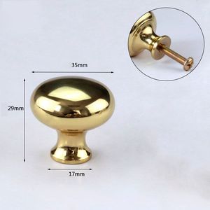 Simple Brass Wardrobe Cabinet <strong>Door</strong> Drawer Handle <strong>Knob</strong> Round Solid Brass Furniture <strong>Door</strong> <strong>Knobs</strong> Pull - Product Image 6