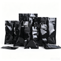 Sacs sous vide noirs brillants en PET/PE de qualité alimentaire, anti-odeur, thermoscellables pour bonbons, snacks, pièces électroniques, bijoux - Vente en gros