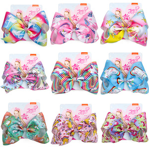 Venta al por mayor de fábrica BSCI: Pasadores de metal con lazo de unicornio de 8 pulgadas, lazos para el pelo estilo <span class=keywords><strong>JOJO</strong></span> Siwa, en caja ecológica. - Product Image 3