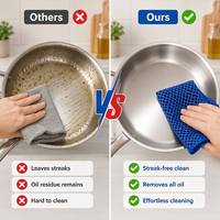 Chiffon à vaisselle en maille 3D ultra-résistant, tampon de nettoyage en microfibre non rayant pour casseroles et poêles, serviette de nettoyage réutilisable pour la cuisine
