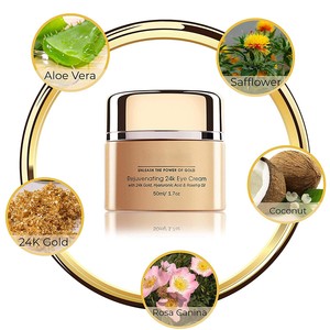 Crema para Ojos de Oro de <span class=keywords><strong>24k</strong></span> con Ácido Hialurónico, Aceite de Rosa Mosqueta, Vitaminas, Antiarrugas y Líneas Finas, Extraordinaria para Disminuir las Ojeras - Product Image 2