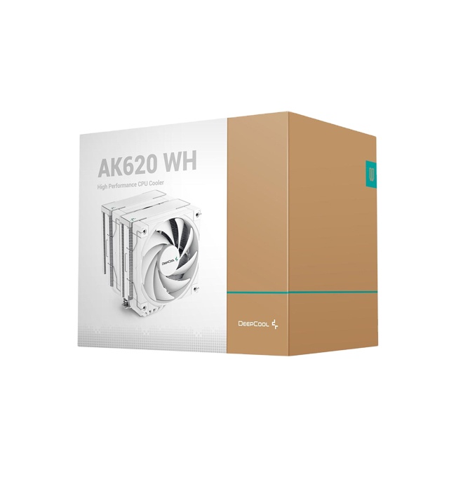 Высокопроизводительный кулер для процессора DeepCool AK620 WH с двумя башнями, 2x120 мм, вентиляторы с жидкостными динамическими подшипниками, 6 медных тепловых трубок