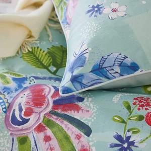 Màu xanh lá cây màu thực vật in tấm túi nút mở <span class=keywords><strong>Jacquard</strong></span> bộ đồ giường sang trọng Duvet cover <span class=keywords><strong>Set</strong></span> - Product Image 4