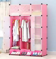 Armoire Simple en Plastique à Assembler, Armoire de Rangement Pliante, Mobilier de Rangement Simple et Élégant