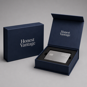 Boîte à cartes rigide personnalisée en forme de livre avec aimant, estampage à chaud or de luxe, emballage cadeau pour carte bancaire VIP - Product Image 1