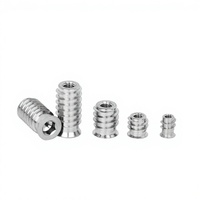 Inserts filetés à bride de haute précision en acier inoxydable SKD440, à visser soi-même, à entraînement hexagonal interne, pour l'installation sur le bois de meubles