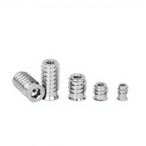 Inserts filetés à bride de haute précision en acier inoxydable SKD440, à visser soi-même, à entraînement hexagonal interne, pour l'installation sur le bois de meubles - Product Image 2