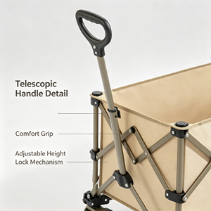 Collapsible Folding Camping Wagon Portable Outdoor Hand Cart for <b>Picnic</b> Market Stall Grocery Shopping - Product Image 5