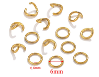 Composants de bijoux Yuanlong en forme de pendentif à boucle ouverte, minimalistes et tendance, en cuivre, pour la création de bijoux DIY, plaqués or 18 carats, anneaux ouverts ronds de 3 mm et 6 mm