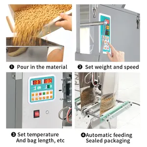 Mesin Kemasan Biji-bijian Kacang Mesin Kemasan Vertikal, Peralatan Mesin Kemasan Kacang Timbangan Otomatis Penuh
