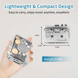 Lecteur de cassettes <span class=keywords><strong>audio</strong></span> portable <span class=keywords><strong>avec</strong></span> haut-parleur Hi-Fi, mouvement de roue en cuivre stéréo, USB, retournement automatique, alimenté par batterie - Product Image 1