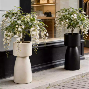 Pots en fibre <span class=keywords><strong>de</strong></span> verre modernes au design minimaliste, sur pieds hauts, surdimensionnés, pour salon, hôtel, extérieur, jardin, jardinières uniques - Product Image 2
