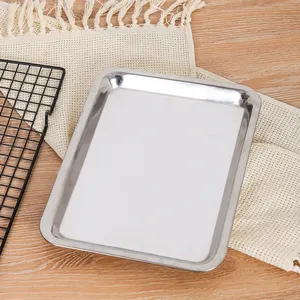 High Quality Customization Luxury Simple Design Stainless Steel Food Serving Tray