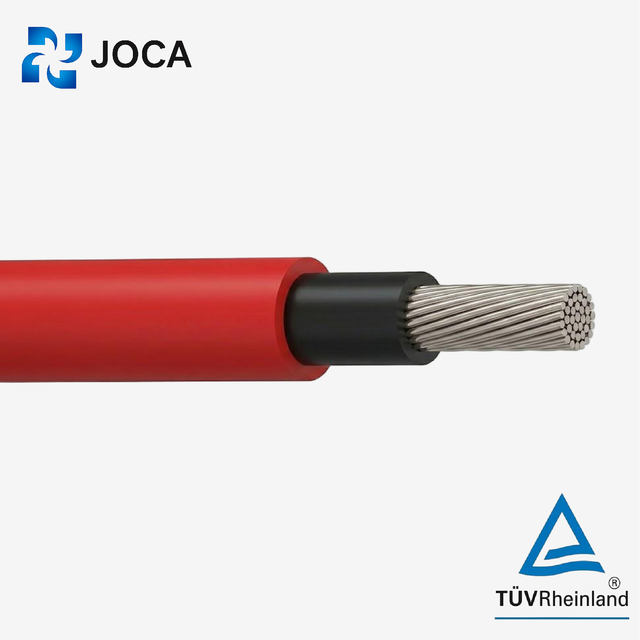 UL/TUV for Certified 1500V DC Solar Cable PV Wire XLPO Insulation Red Jacket 4mm 6mm Tinned Copper Conductor Flame Retardant