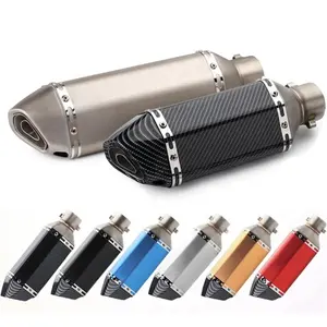 Carbon Fiber Color Racing Slip Universal 1.5-2" Inlet Muffler With Removable DB Killer For Street Bike Muffler Motorcycle