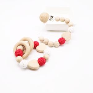 Ciuccio per dentizione in legno clip per ciuccio per bambini portatenella per 0-12 mesi - Product Image 3