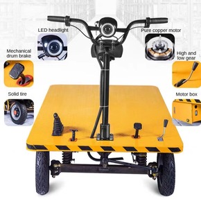 Transporteur à plat électrique transpalette à commande électrique avec quatre roues plates - Product Image 6