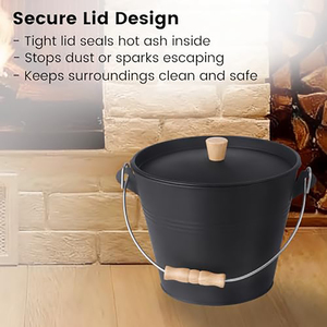 <span class=keywords><strong>Chimenea</strong></span> Metálica Moderna y Minimalista de Gran Capacidad con Pala, Escoba y Guantes - Incluye Juego de Herramientas para Recoger Cenizas Calientes - Product Image 2