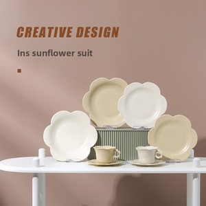 Luxury High-Temperature Porcelain Ceramic Cup Saucer <b>Set</b> Solid Color Glaze Exquisite Afternoon <b>Tea</b> Tray High Aesthetic Plate - Product Image 4