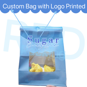 Empaquetado <span class=keywords><strong>de</strong></span> repostería azul personalizado, dulces y dulces, venta al por mayor, bolsas <span class=keywords><strong>de</strong></span> panadería con logotipo, ventana, bolsa <span class=keywords><strong>de</strong></span> papel, barra <span class=keywords><strong>de</strong></span> dulces, regalo, palomitas <span class=keywords><strong>de</strong></span> azúcar - Product Image 4