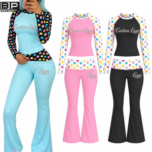 Completo da donna in cotone due pezzi 2026: top e pantaloni coordinati, morbido, traspirante, comodo, casual, stampato, vestibilità ampia, autunnale - Product Image 1
