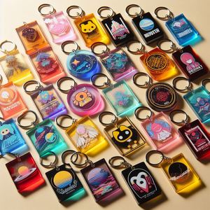 Làm cho của riêng bạn móc chìa khóa Keyring rõ ràng trống trong suốt tùy chỉnh in khung ảnh Acrylic Keychain