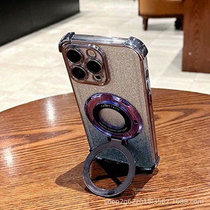Funda de Teléfono TPU con Purpurina y Galvanoplastia para iPhone 15 Pro 14, Soporte Magnético, Funda Protectora para Teléfono Móvil con Purpurina - Product Image 4