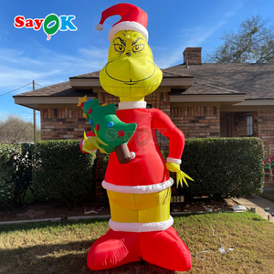Sayok Factory Design Oxford Cloth Big Grinch Gonflables Décorations <span class=keywords><strong>de</strong></span> Noël en plein air Grinch gonflable avec souffleur d'air - Product Image 2