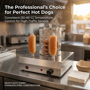 Marupin Commercial <b>Electric</b> Hot Dog <b>Steamer</b> with 2 Bun Warmer Spikes Warmer Holding Machine for Cafe Bistro Snack Counter - Product Image 2