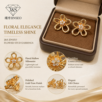 925 Sterling Silber Durchbrochene Blumen-Ohrstecker, OEM-fertig, Rhodium- und Silberbeschichtet, Minimalistisch für Großhandelsprojekte