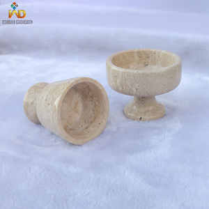 Đèn cầy tròn bằng đá travertine tự nhiên, thiết kế hiện đại, dùng trang trí trong nhà, bề mặt được đánh bóng, có tính năng chống thấm nước - Product Image 1